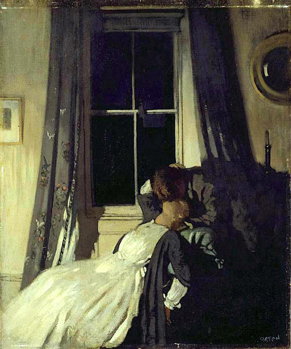 Wikioo.org - The Encyclopedia of Fine Arts - Painting, Artwork by William Newenham Montague Orpen - Night (also known as The painter and his wife Grace Knewstub)