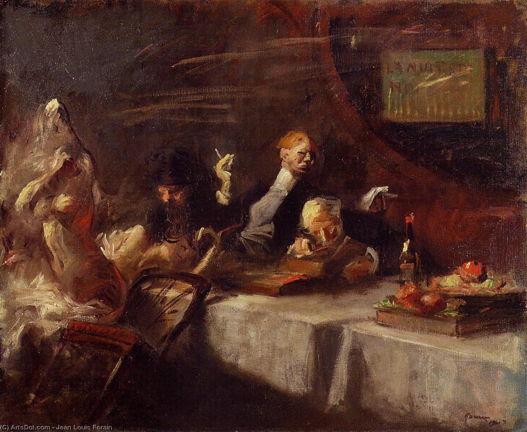 Wikioo.org - The Encyclopedia of Fine Arts - Painting, Artwork by Jean Louis Forain - A Night at Maxim's