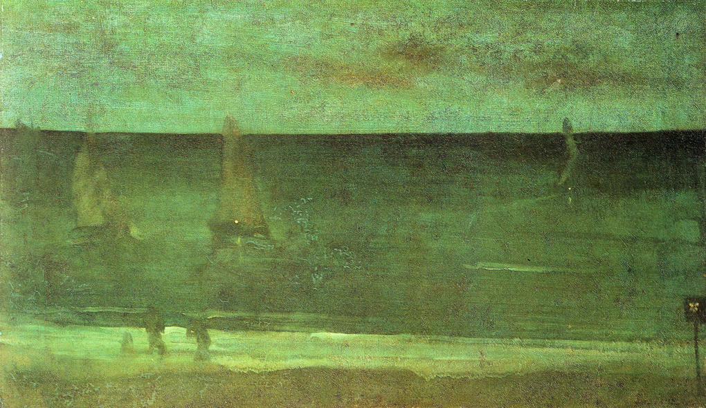 Wikioo.org - The Encyclopedia of Fine Arts - Painting, Artwork by James Abbott Mcneill Whistler - Nocturne: Blue and Silver - Bognor