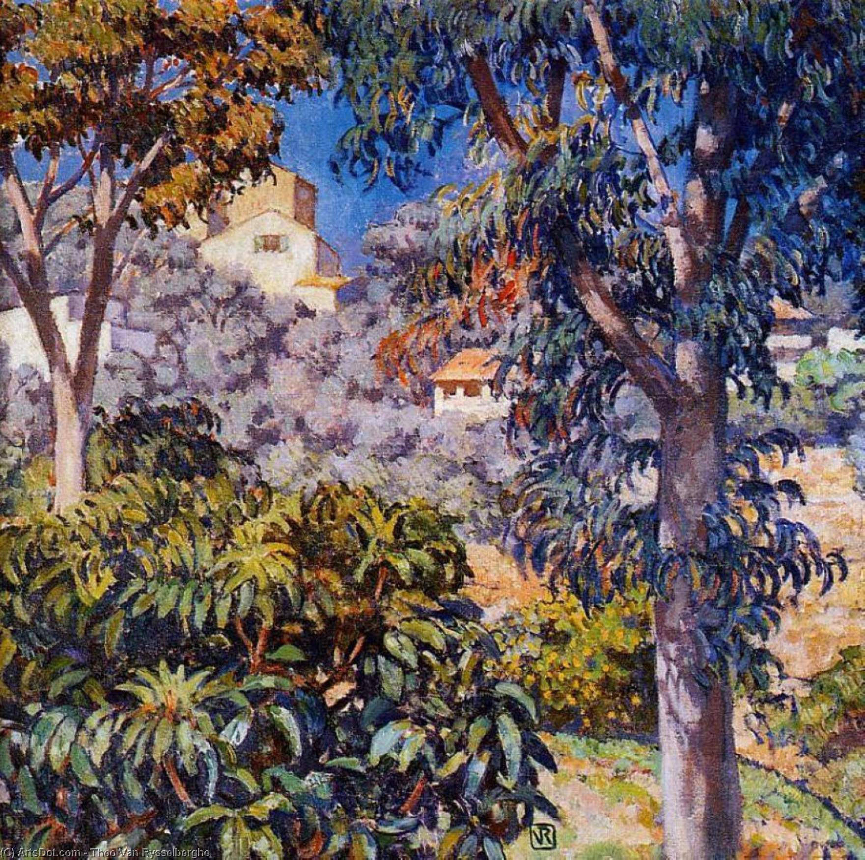 WikiOO.org - Encyclopedia of Fine Arts - Maleri, Artwork Theo Van Rysselberghe - Noon Landscape