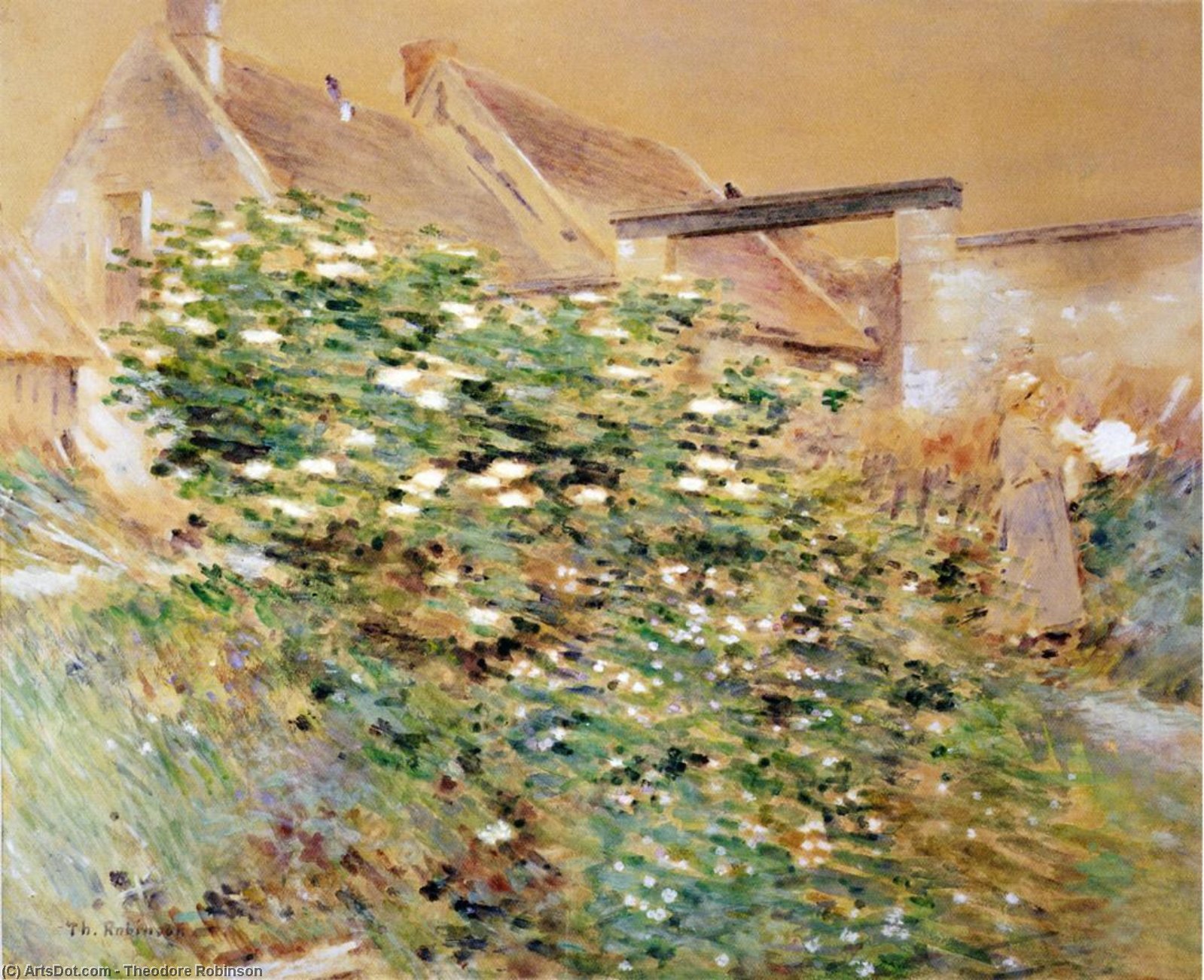Wikioo.org - The Encyclopedia of Fine Arts - Painting, Artwork by Theodore Robinson - Normandy Farm, A Characteristic Bit, Givernyy