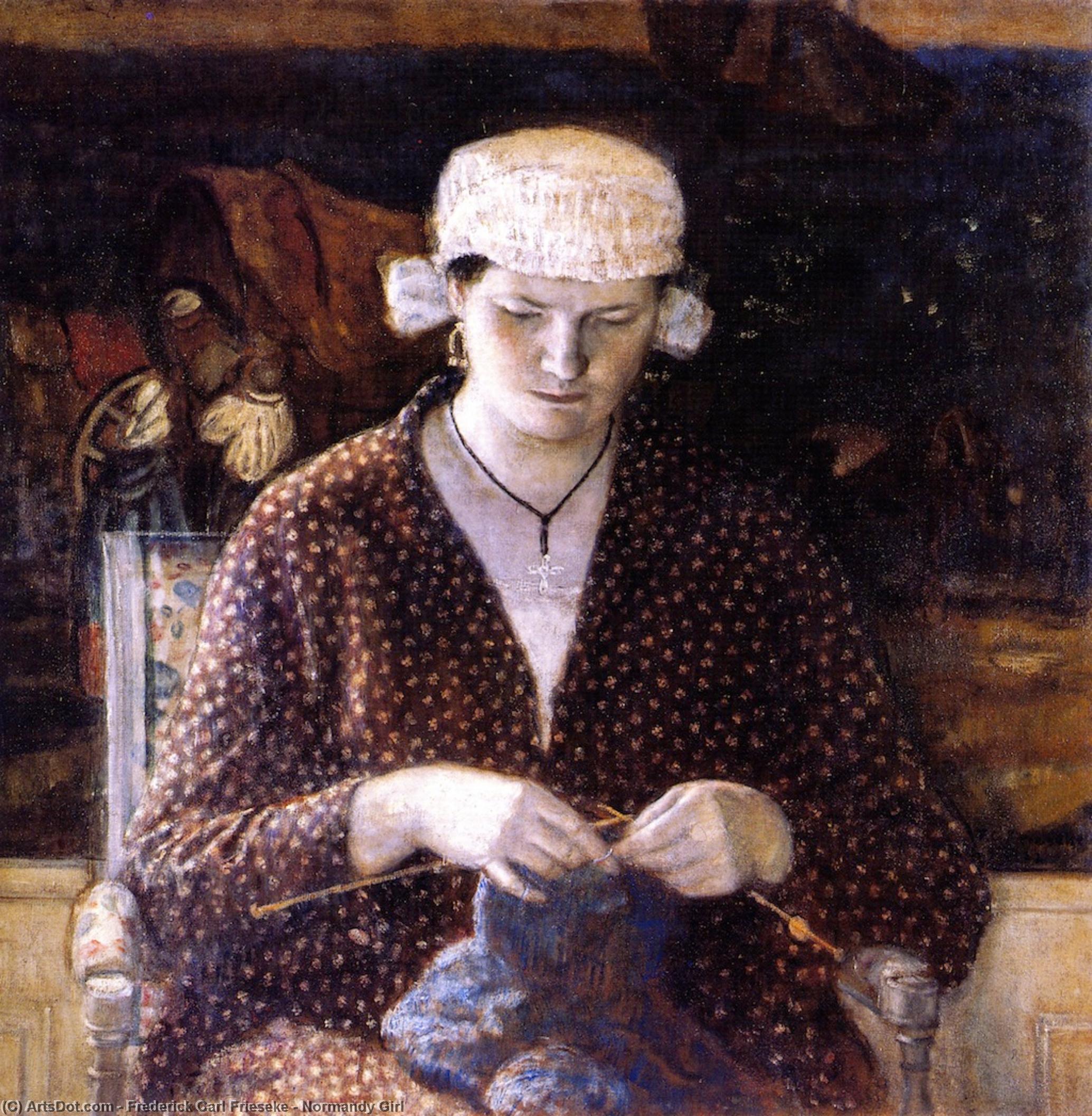 WikiOO.org - Encyclopedia of Fine Arts - Målning, konstverk Frederick Carl Frieseke - Normandy Girl
