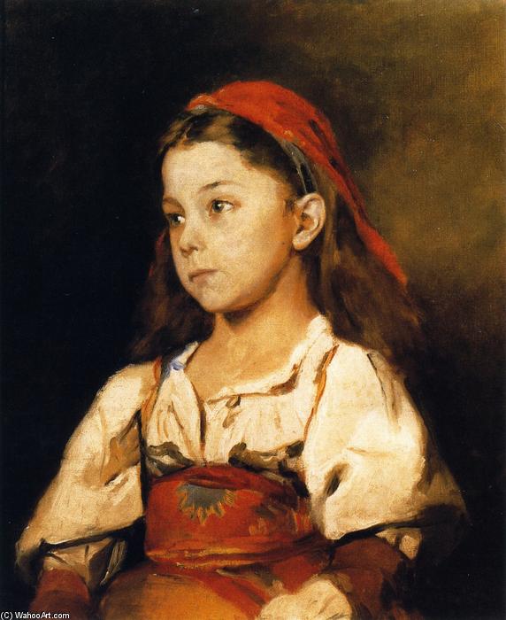 Wikioo.org - The Encyclopedia of Fine Arts - Painting, Artwork by William Merritt Chase - Normannisches Madchen (also known as Girl in the National Dress of Normandy)