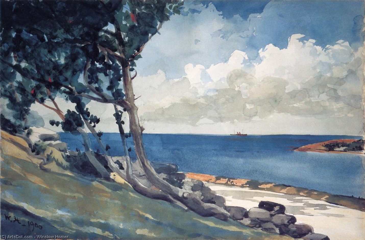 Wikioo.org - Encyklopedia Sztuk Pięknych - Malarstwo, Grafika Winslow Homer - North Road, Bermuda