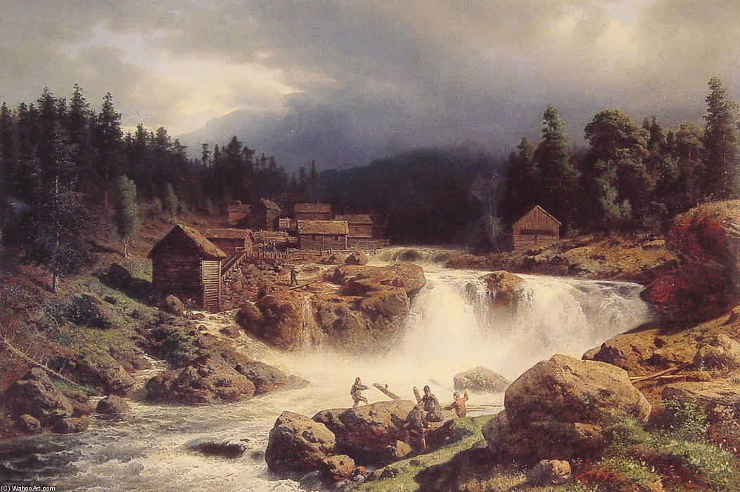 Wikioo.org – L'Enciclopedia delle Belle Arti - Pittura, Opere di Herman Herzog - Paesaggio Norvegese