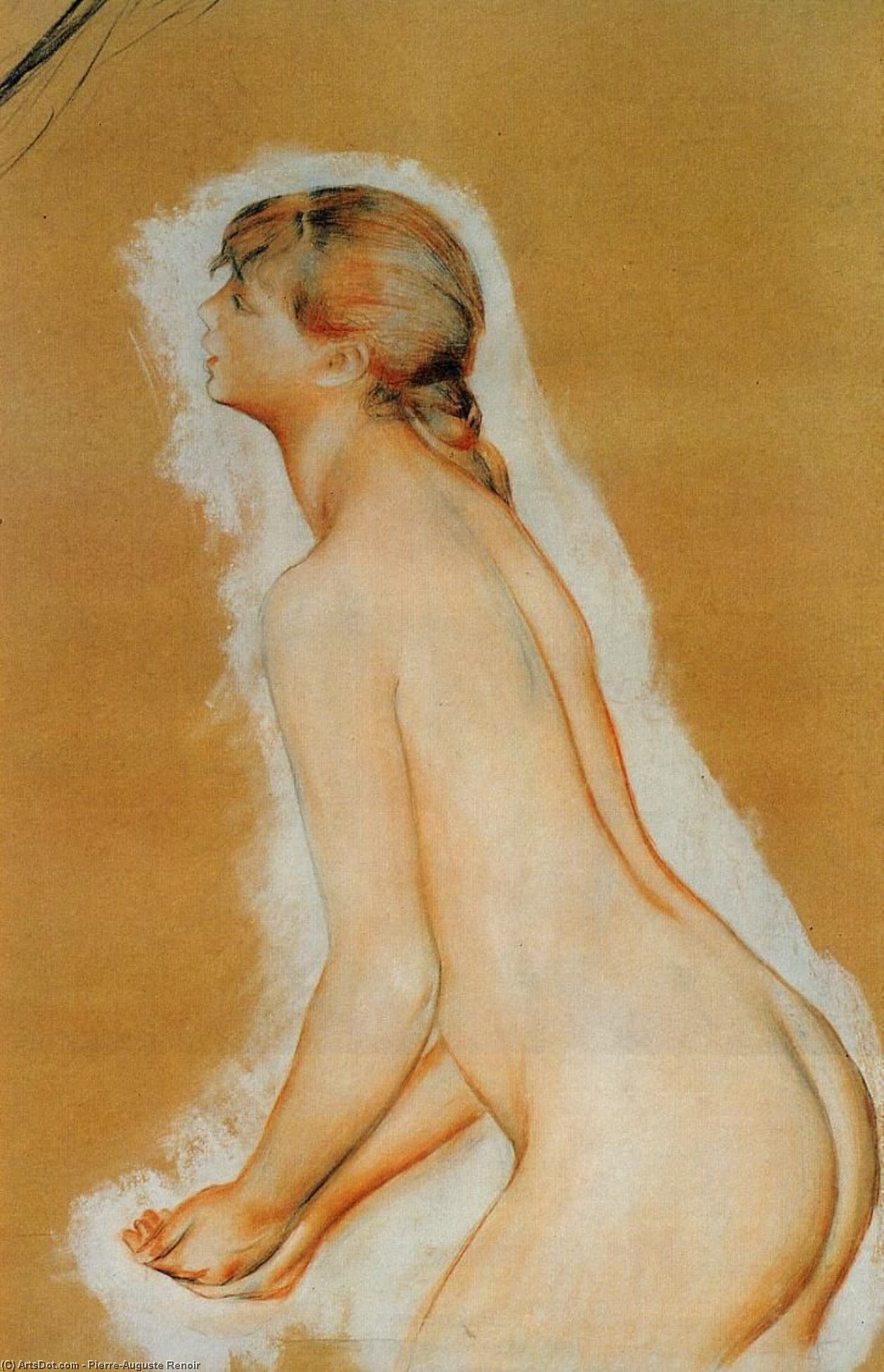 Wikioo.org - Bách khoa toàn thư về mỹ thuật - Vẽ tranh, Tác phẩm nghệ thuật Pierre-Auguste Renoir - Nude (also known as Study for 'The Large Bathers')
