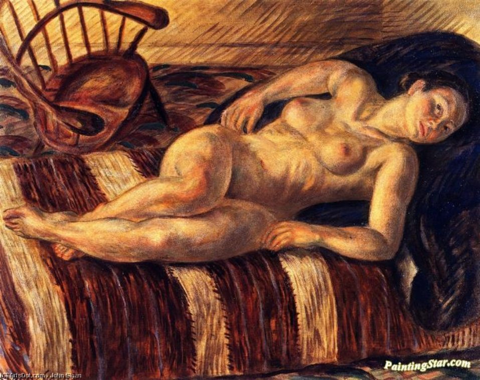 WikiOO.org - Encyclopedia of Fine Arts - Maalaus, taideteos John Sloan - Nude and Windsor Chair