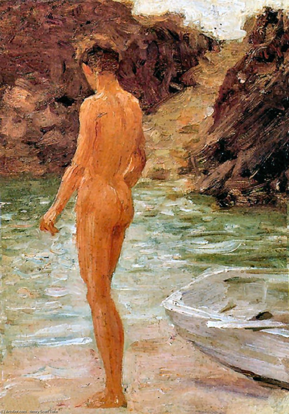 Wikioo.org - The Encyclopedia of Fine Arts - Painting, Artwork by Henry Scott Tuke - Nude Boy