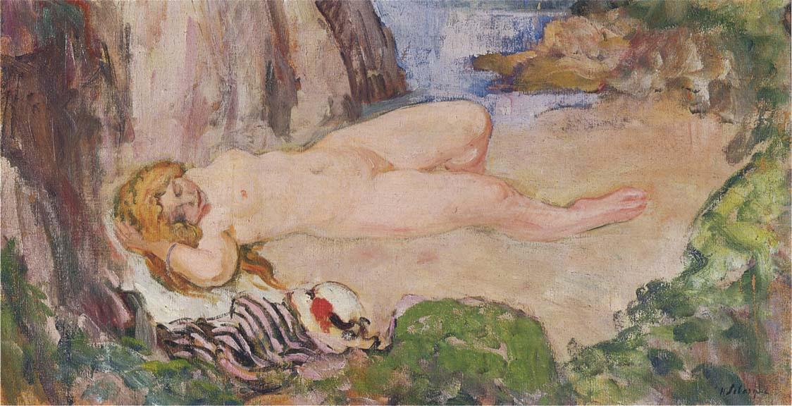 Wikioo.org - The Encyclopedia of Fine Arts - Painting, Artwork by Henri Lebasque - Nude in a landscape