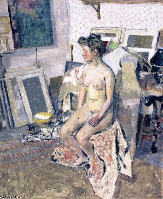 Wikoo.org - موسوعة الفنون الجميلة - اللوحة، العمل الفني Jean Edouard Vuillard - Nude in the Studio