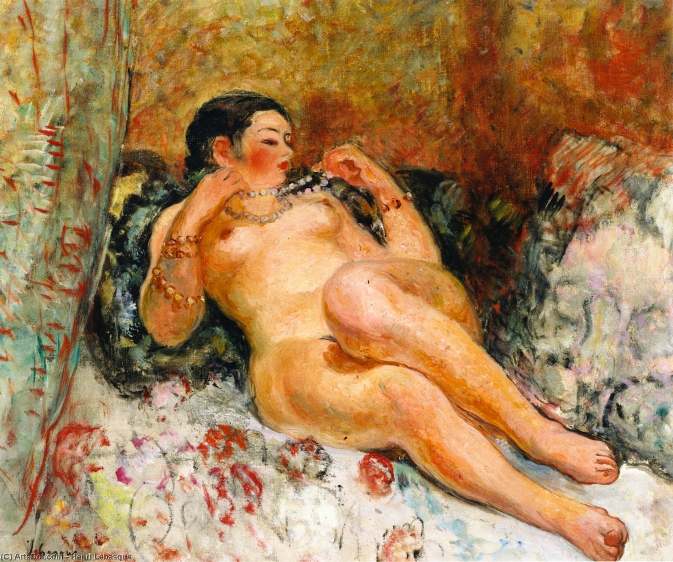 WikiOO.org - Encyclopedia of Fine Arts - Maľba, Artwork Henri Lebasque - Nude Lying Down