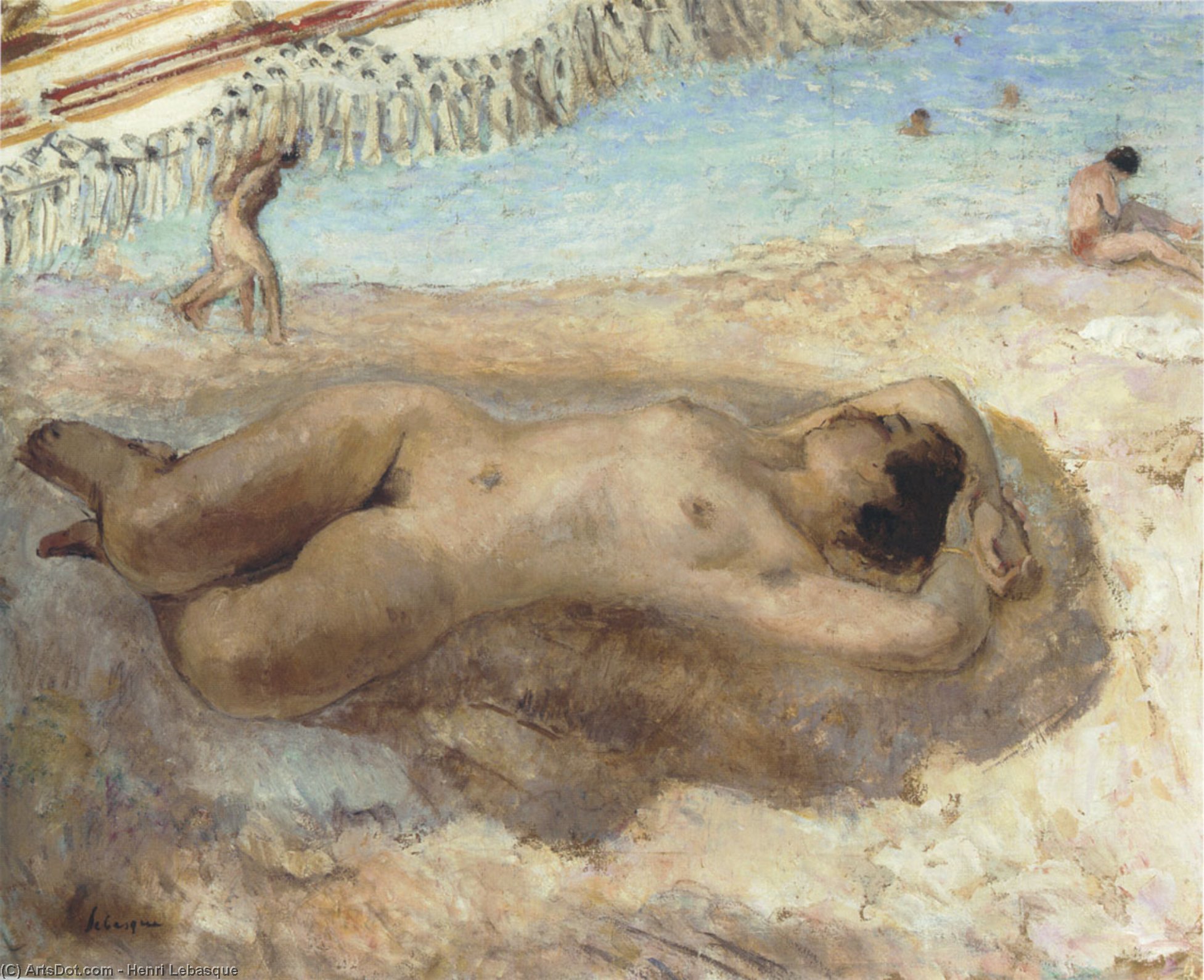 Wikioo.org - The Encyclopedia of Fine Arts - Painting, Artwork by Henri Lebasque - Nude on the beach