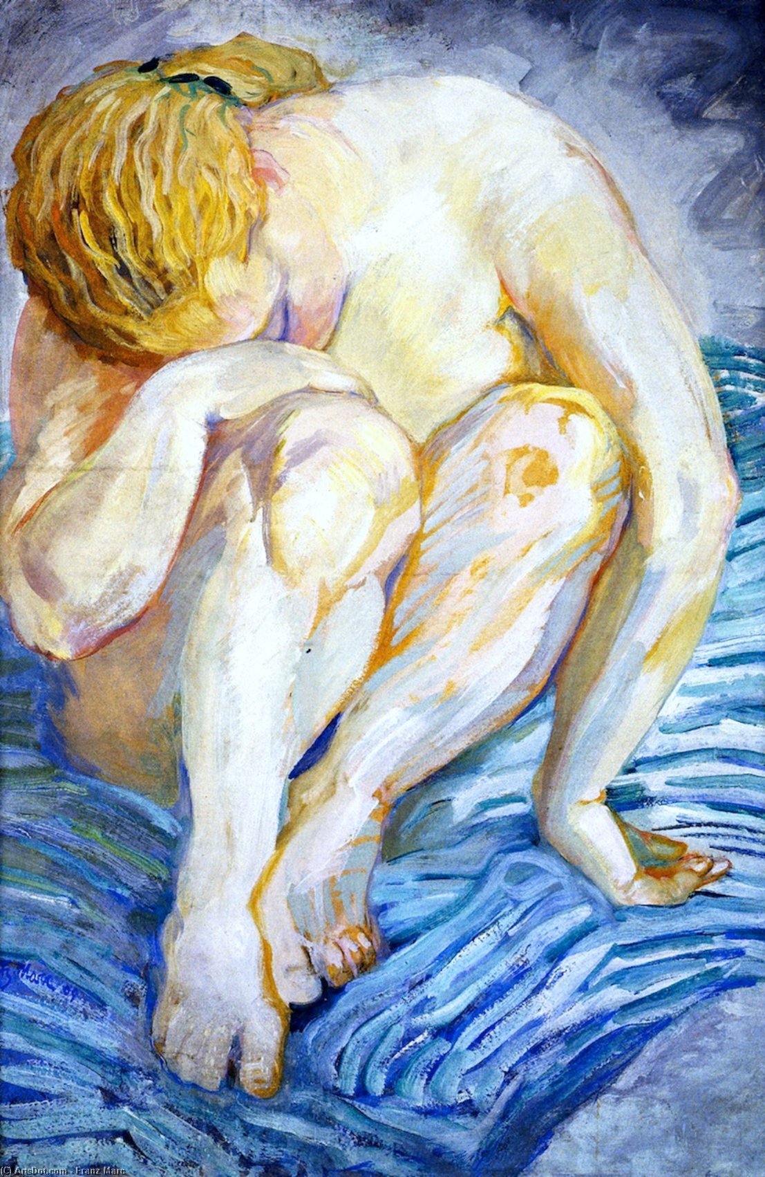 Wikioo.org – La Enciclopedia de las Bellas Artes - Pintura, Obras de arte de Franz Marc - desnudo estudio también  conocido  como  femenino  desnuda