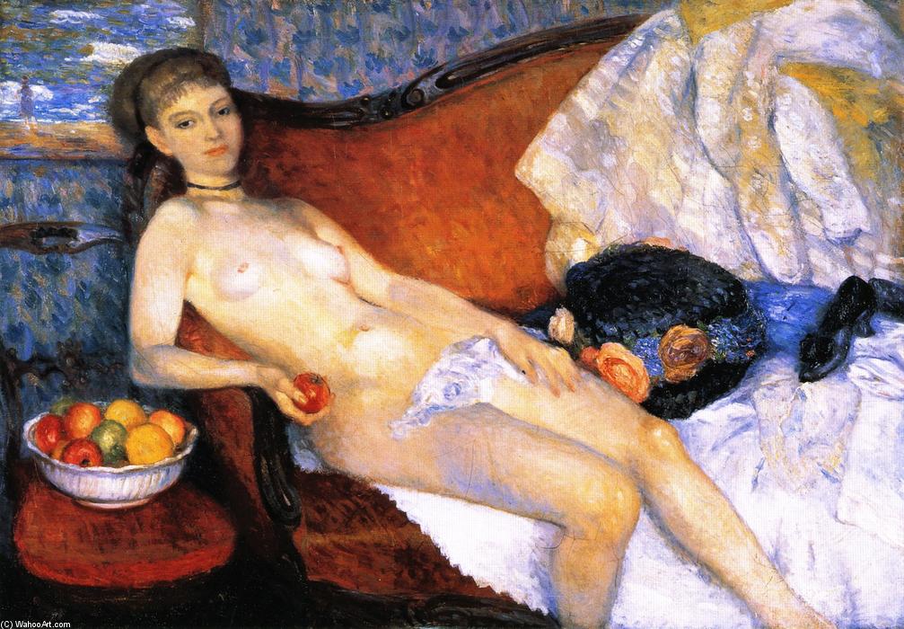 Wikioo.org - The Encyclopedia of Fine Arts - Painting, Artwork by William James Glackens - Nude with Apple