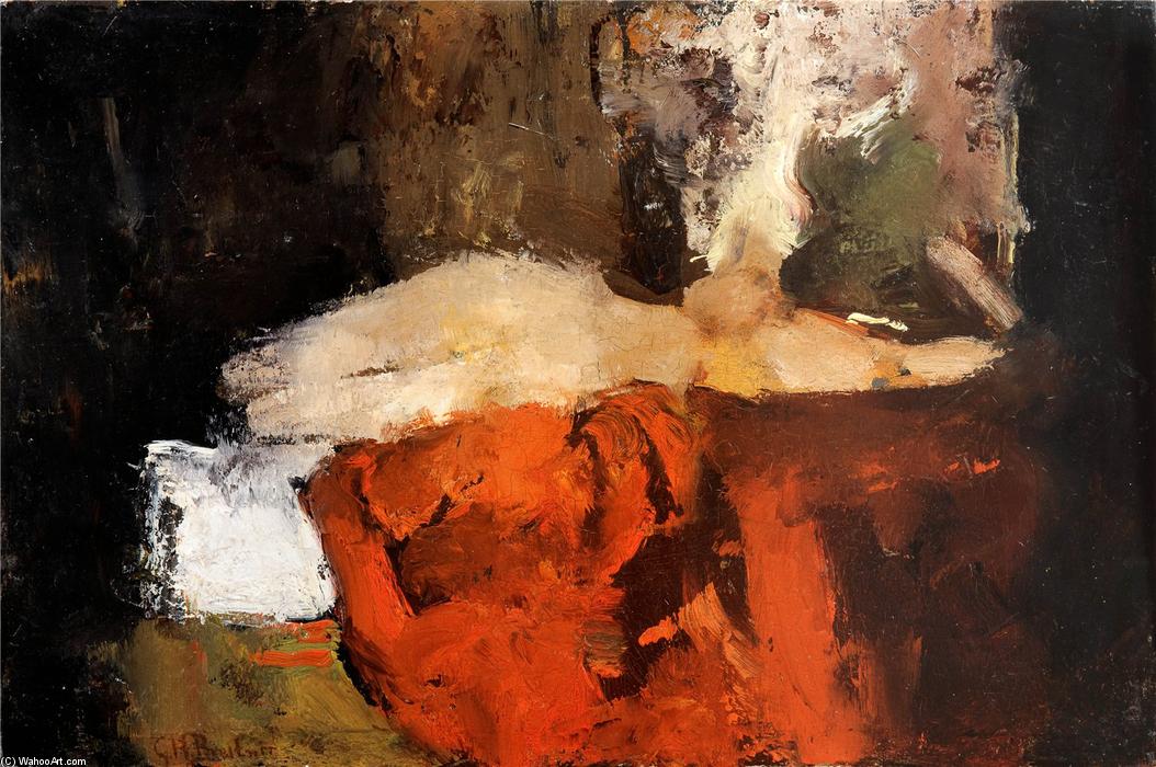 Wikioo.org – La Enciclopedia de las Bellas Artes - Pintura, Obras de arte de George Hendrik Breitner - desnudo con negro medias en  Un  cama