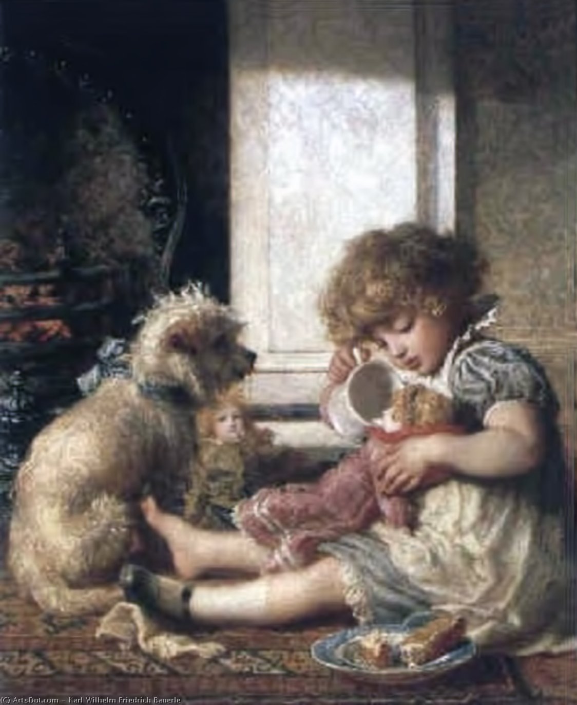 Wikioo.org - สารานุกรมวิจิตรศิลป์ - จิตรกรรม Karl Wilhelm Friedrich Bauerle - Nursery life