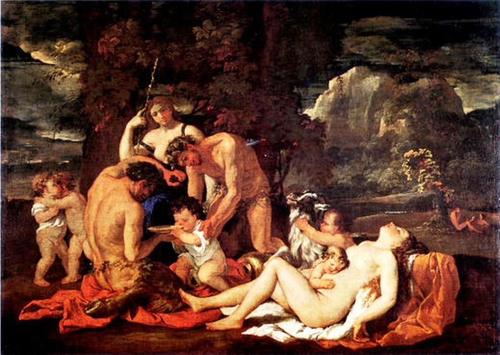 Wikioo.org - The Encyclopedia of Fine Arts - Painting, Artwork by Nicolas Poussin - Nurture of Bacchus