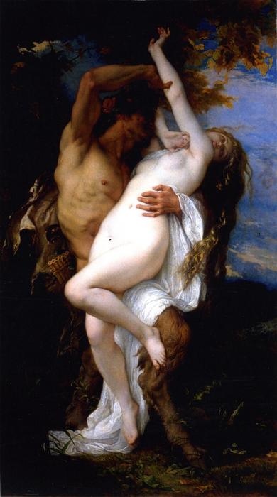 Wikioo.org - The Encyclopedia of Fine Arts - Painting, Artwork by Alexandre Cabanel - Nymph Abducted by a Faun