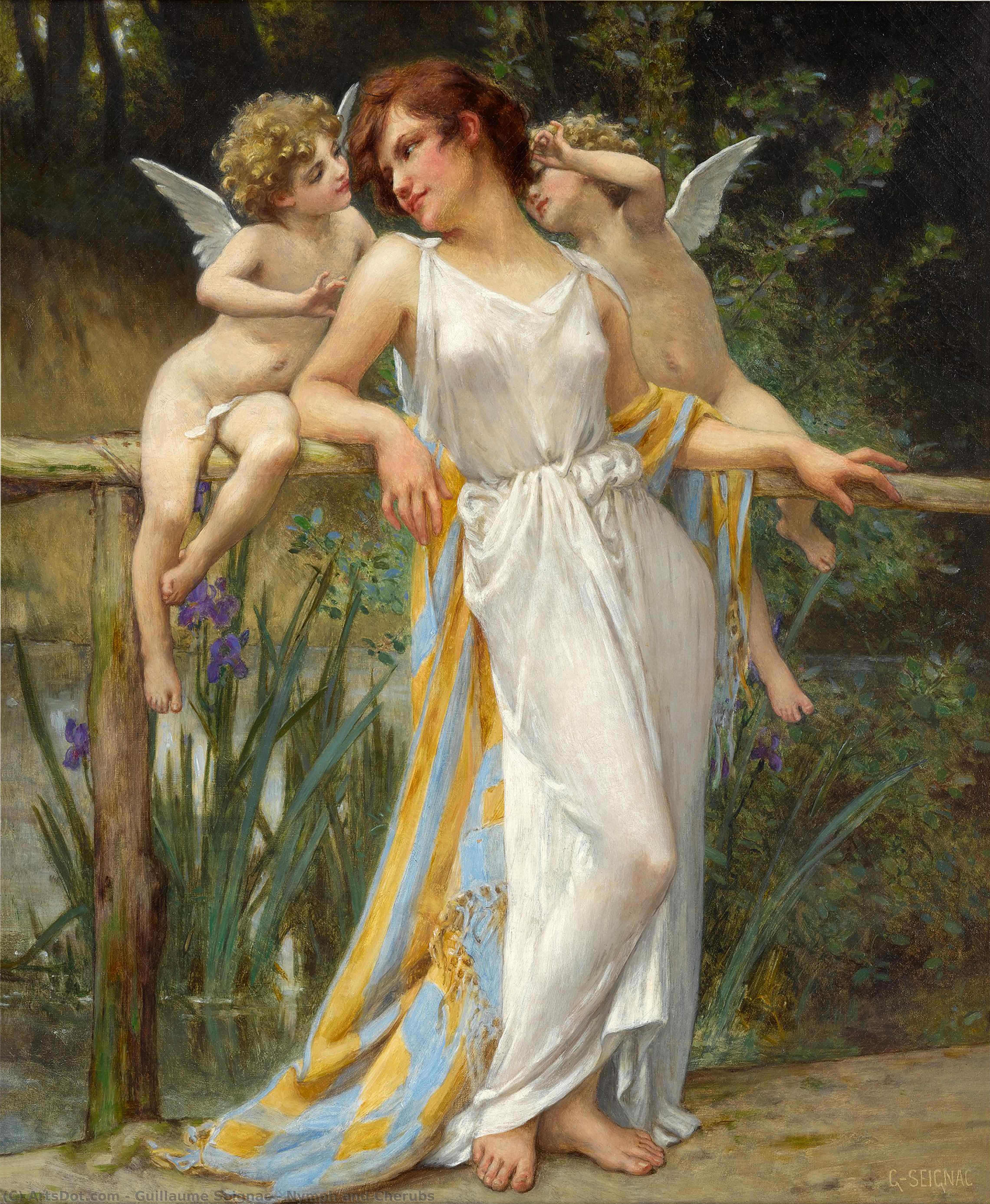 Wikioo.org - The Encyclopedia of Fine Arts - Painting, Artwork by Guillaume Seignac - Nymph and Cherubs