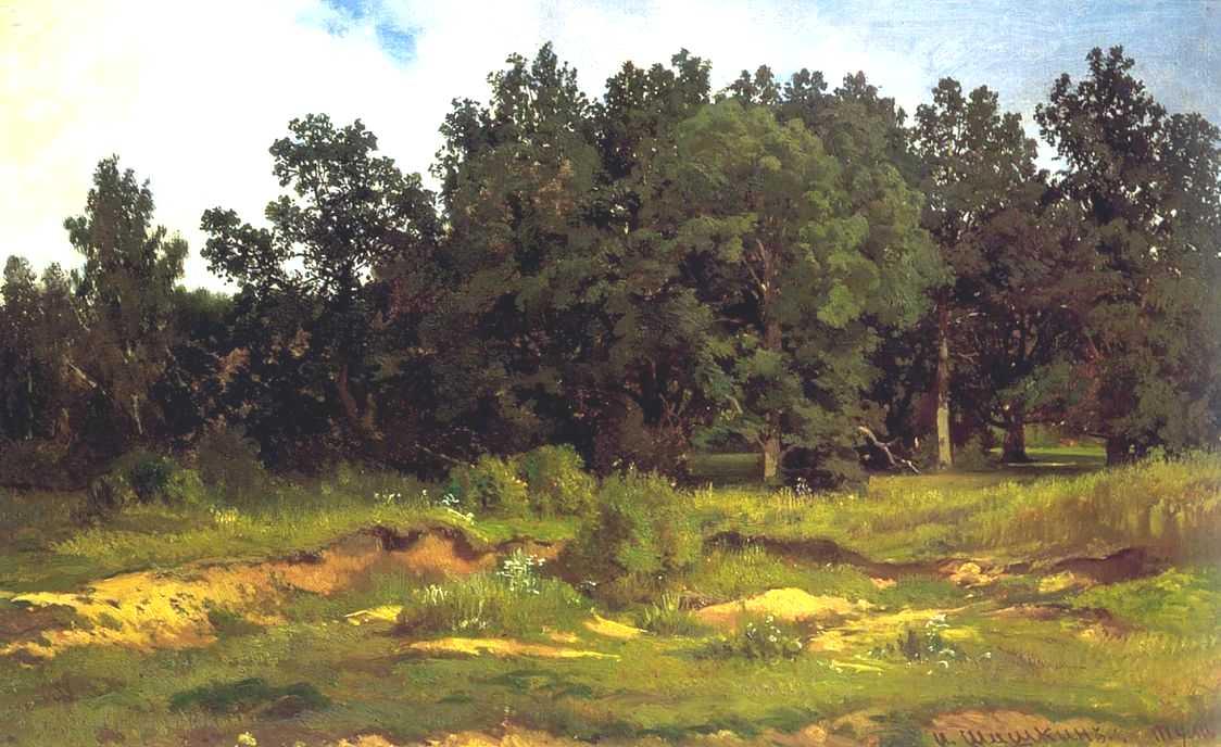 Wikioo.org - สารานุกรมวิจิตรศิลป์ - จิตรกรรม Ivan Ivanovich Shishkin - Oak grove in a muzzy day