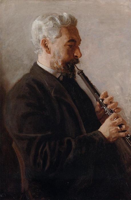 WikiOO.org – 美術百科全書 - 繪畫，作品 Thomas Eakins - 双簧管播放器（也称为本杰明肖像夏普）