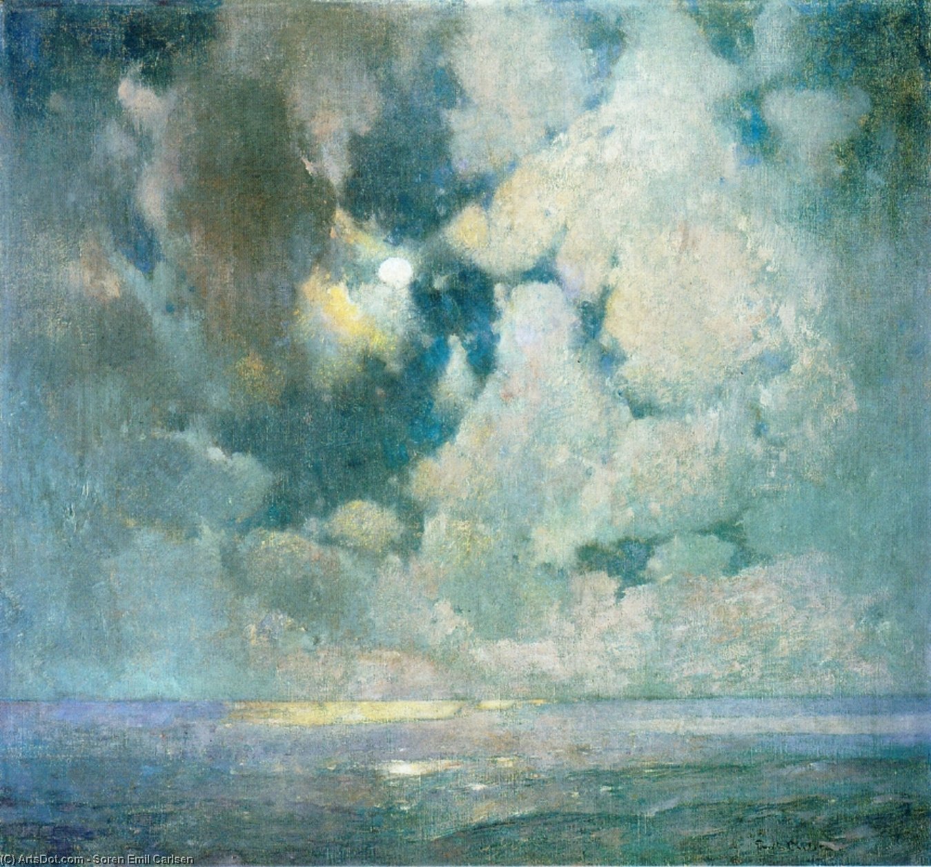 WikiOO.org - Encyclopedia of Fine Arts - Maľba, Artwork Soren Emil Carlsen - The Ocean at Sunrise