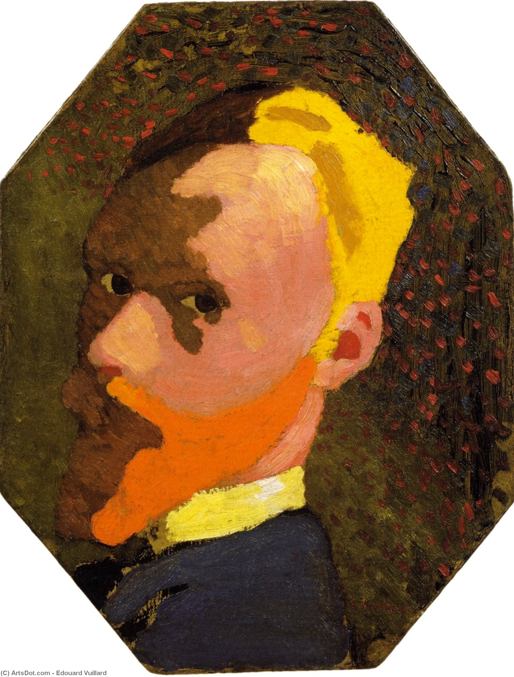 WikiOO.org - Enciclopédia das Belas Artes - Pintura, Arte por Jean Edouard Vuillard - Octagonal Self-Portrait