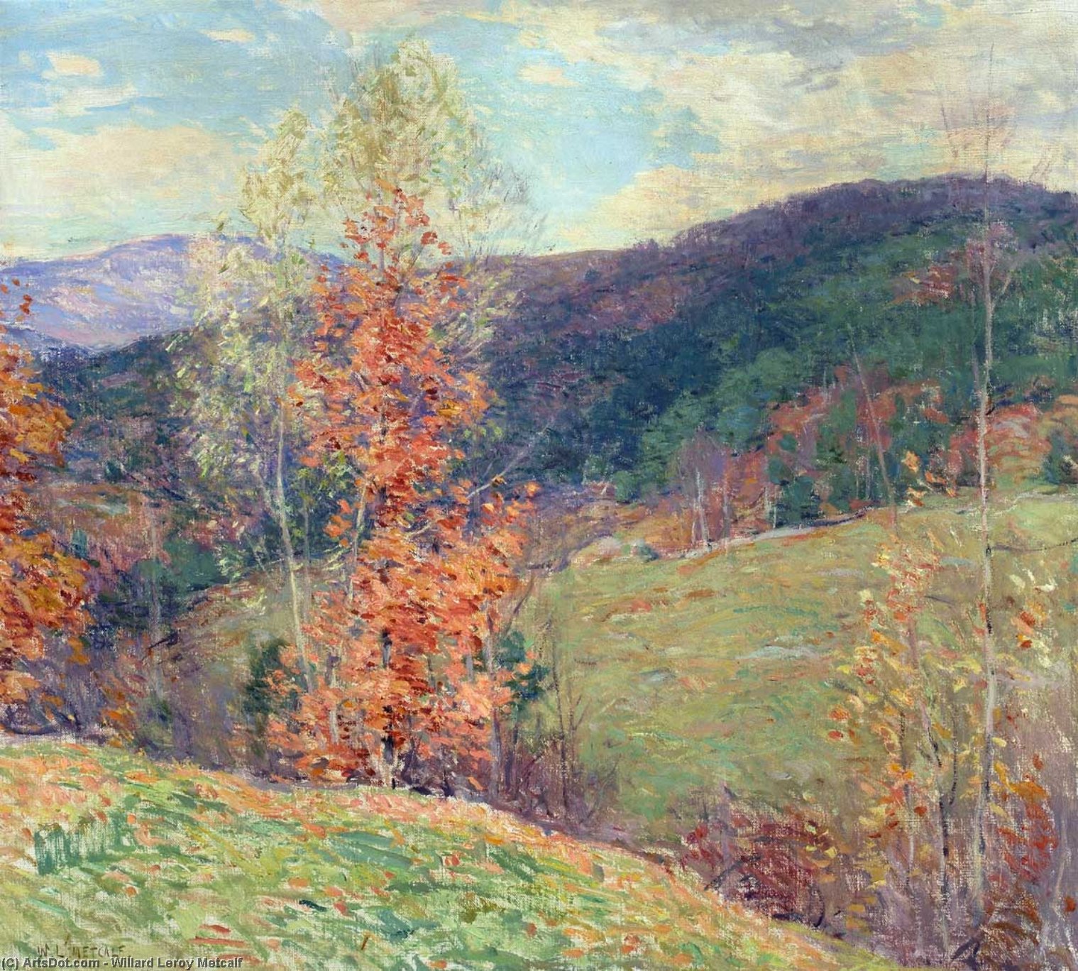 Wikioo.org - The Encyclopedia of Fine Arts - Painting, Artwork by Willard Leroy Metcalf - October Afternoon, Vermont