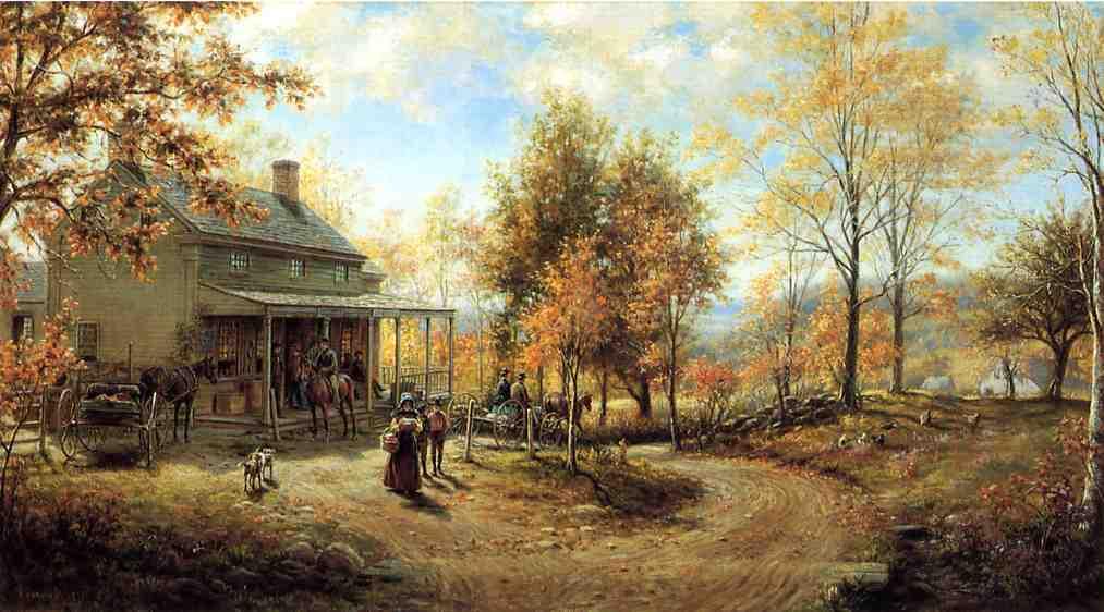 Wikioo.org - The Encyclopedia of Fine Arts - Painting, Artwork by Edward Lamson Henry - An October Day (also known as Cragsmoor Post Office)
