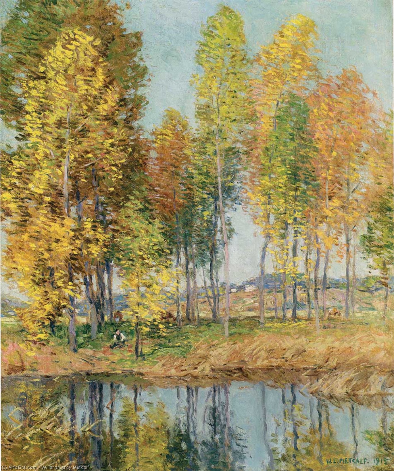 WikiOO.org - Encyclopedia of Fine Arts - Maleri, Artwork Willard Leroy Metcalf - October Morning