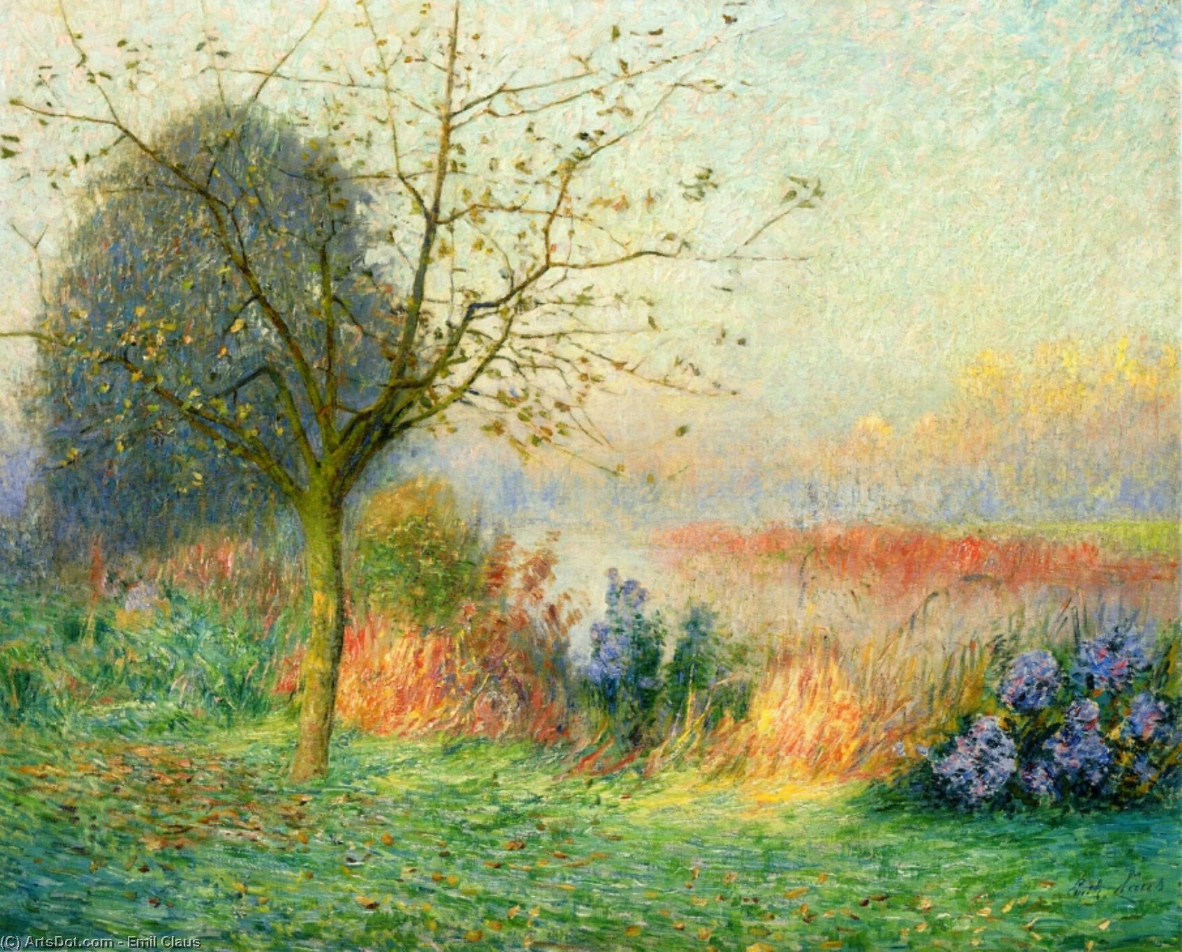 Wikioo.org - The Encyclopedia of Fine Arts - Painting, Artwork by Emil Claus - October Morning on the River Leie
