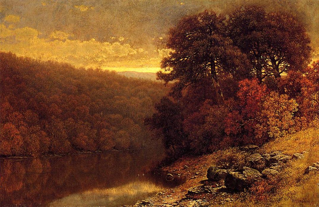 Wikioo.org - Die Enzyklopädie bildender Kunst - Malerei, Kunstwerk von William Mason Brown - Oktober auf Groß Otter Creek, Vermont