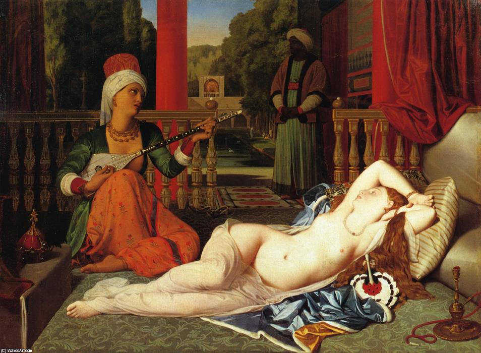WikiOO.org - Encyclopedia of Fine Arts - Maleri, Artwork Jean Auguste Dominique Ingres - Odalisque with Female Slave