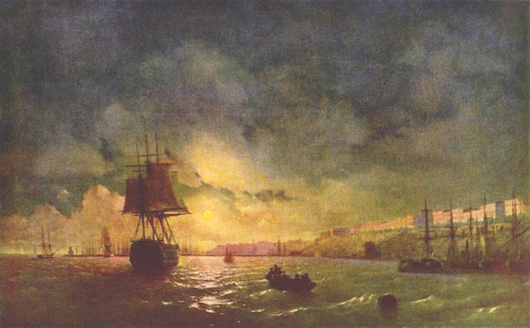 Wikioo.org - The Encyclopedia of Fine Arts - Painting, Artwork by Ivan Aivazovsky - Odessa at night