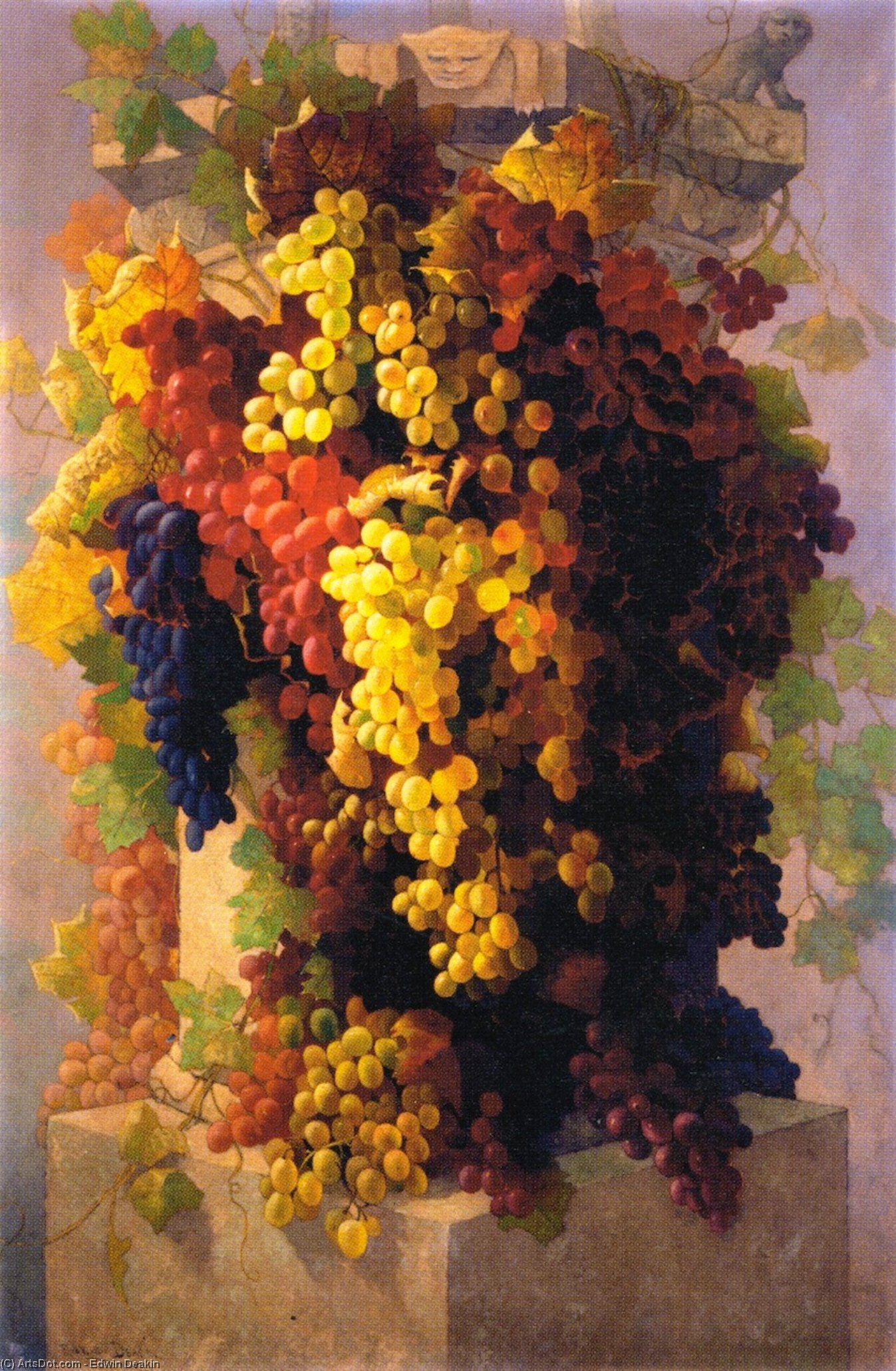 Wikioo.org – La Enciclopedia de las Bellas Artes - Pintura, Obras de arte de Edwin Deakin - un Ofrenda  bastante  Baco