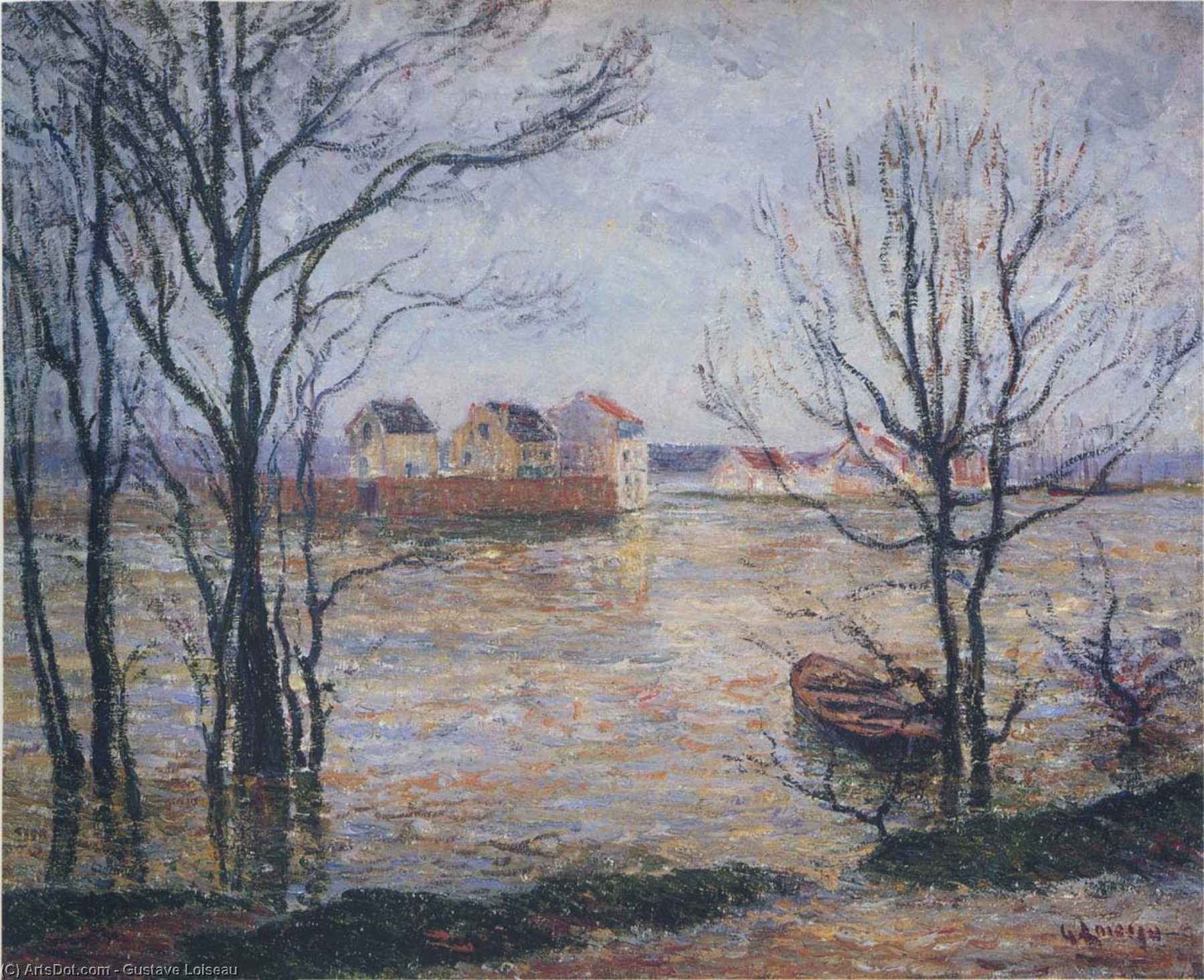 Wikioo.org - The Encyclopedia of Fine Arts - Painting, Artwork by Gustave Loiseau - The Oise at Pontoise