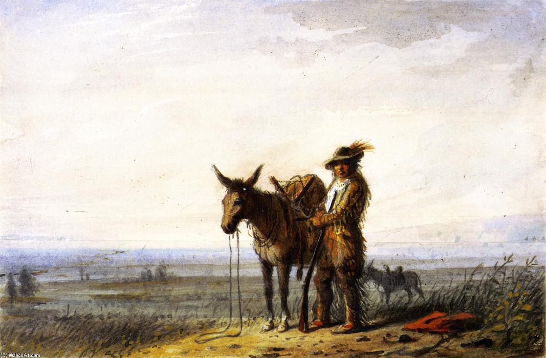 Wikioo.org - The Encyclopedia of Fine Arts - Painting, Artwork by Alfred Jacob Miller - Old Bill Burrows, a Free Trapper