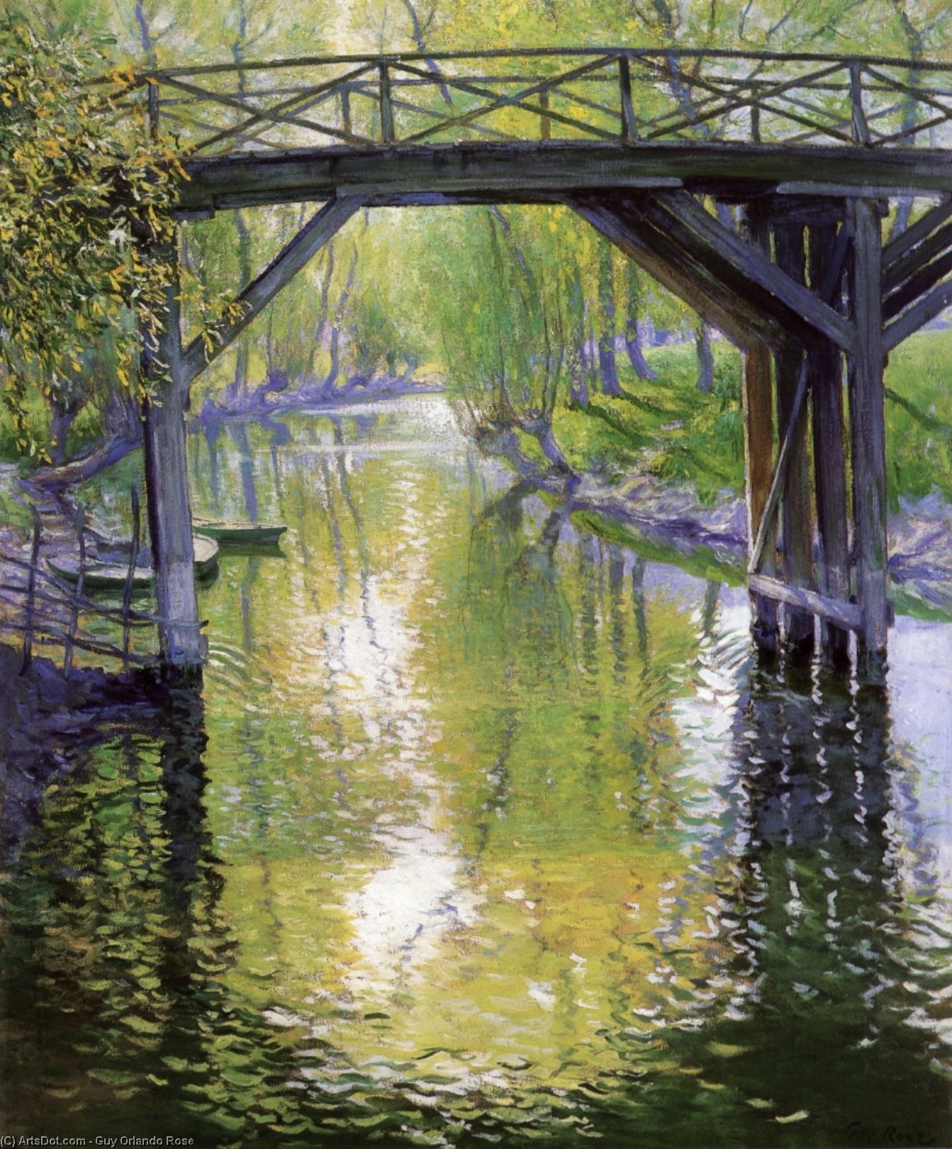 Wikioo.org - The Encyclopedia of Fine Arts - Painting, Artwork by Guy Orlando Rose - The Old Bridge, France