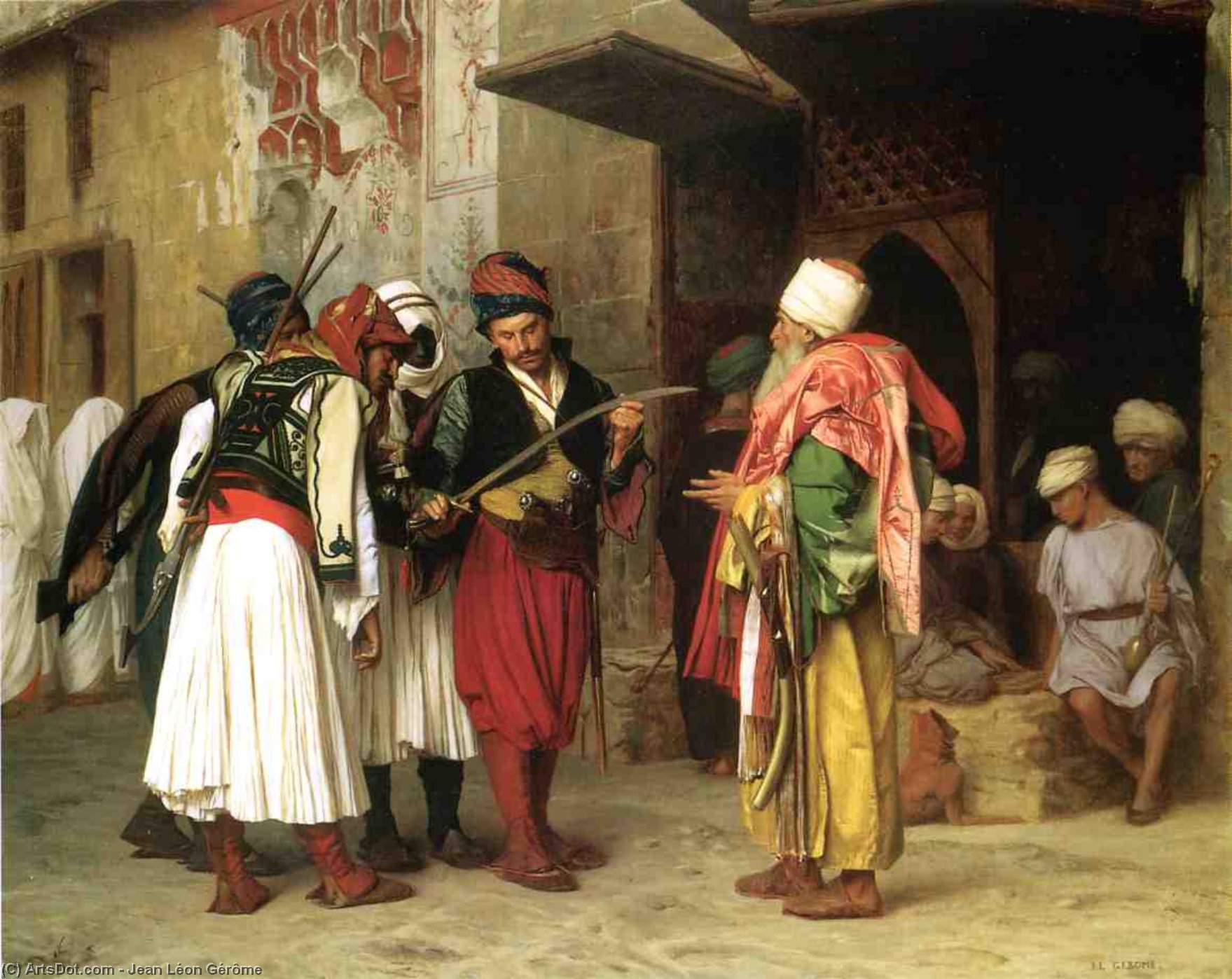 WikiOO.org - Encyclopedia of Fine Arts - Maalaus, taideteos Jean Léon Gérôme - Old Clothing Merchant in Cairo (also known as Roaving Merchant in Cairo)