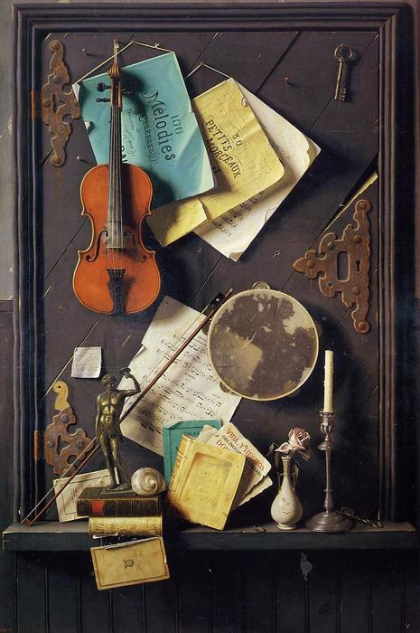 WikiOO.org - Güzel Sanatlar Ansiklopedisi - Resim, Resimler William Michael Harnett - The Old Cupboard Door