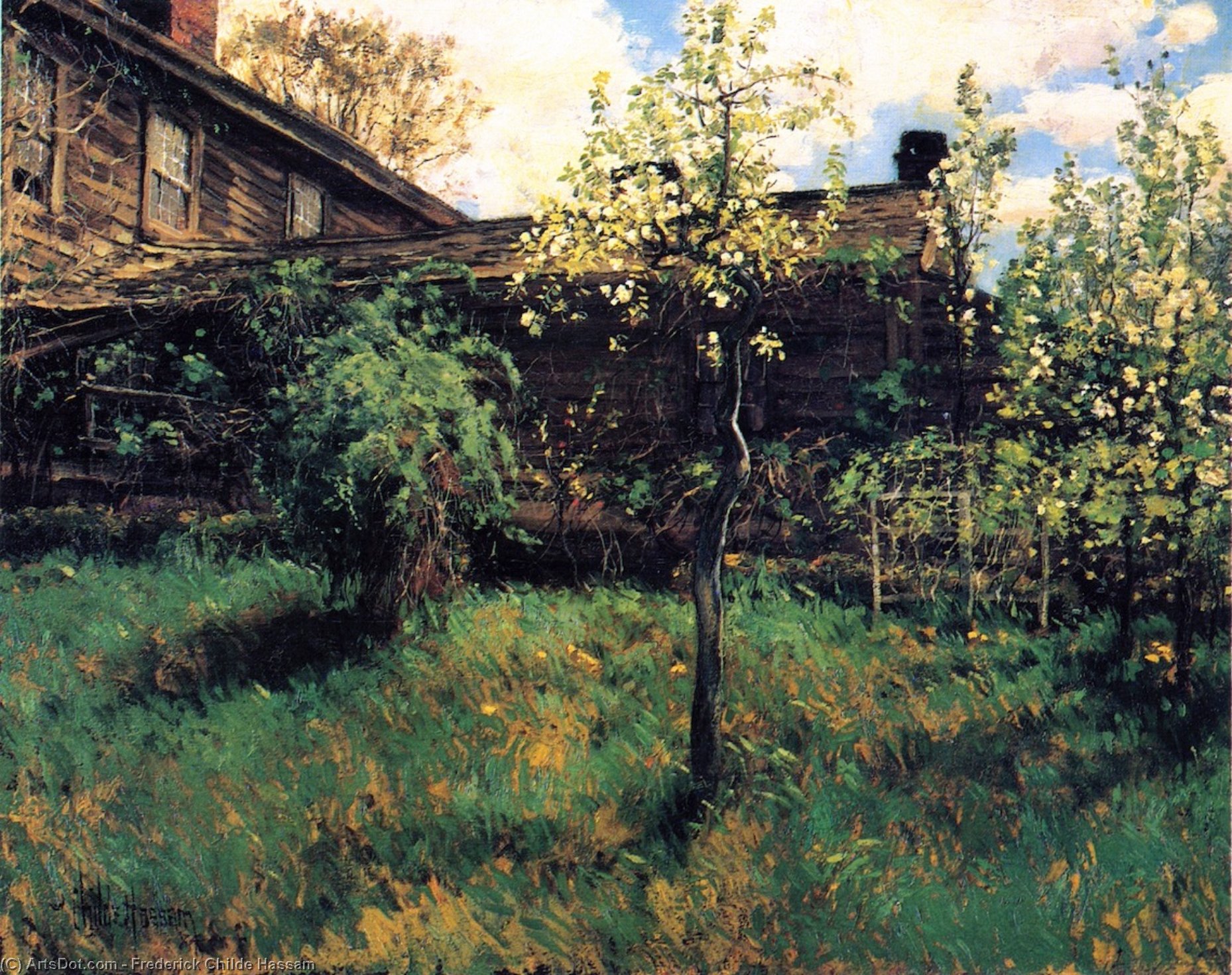 Wikioo.org - The Encyclopedia of Fine Arts - Painting, Artwork by Frederick Childe Hassam - Old House, Dorchester