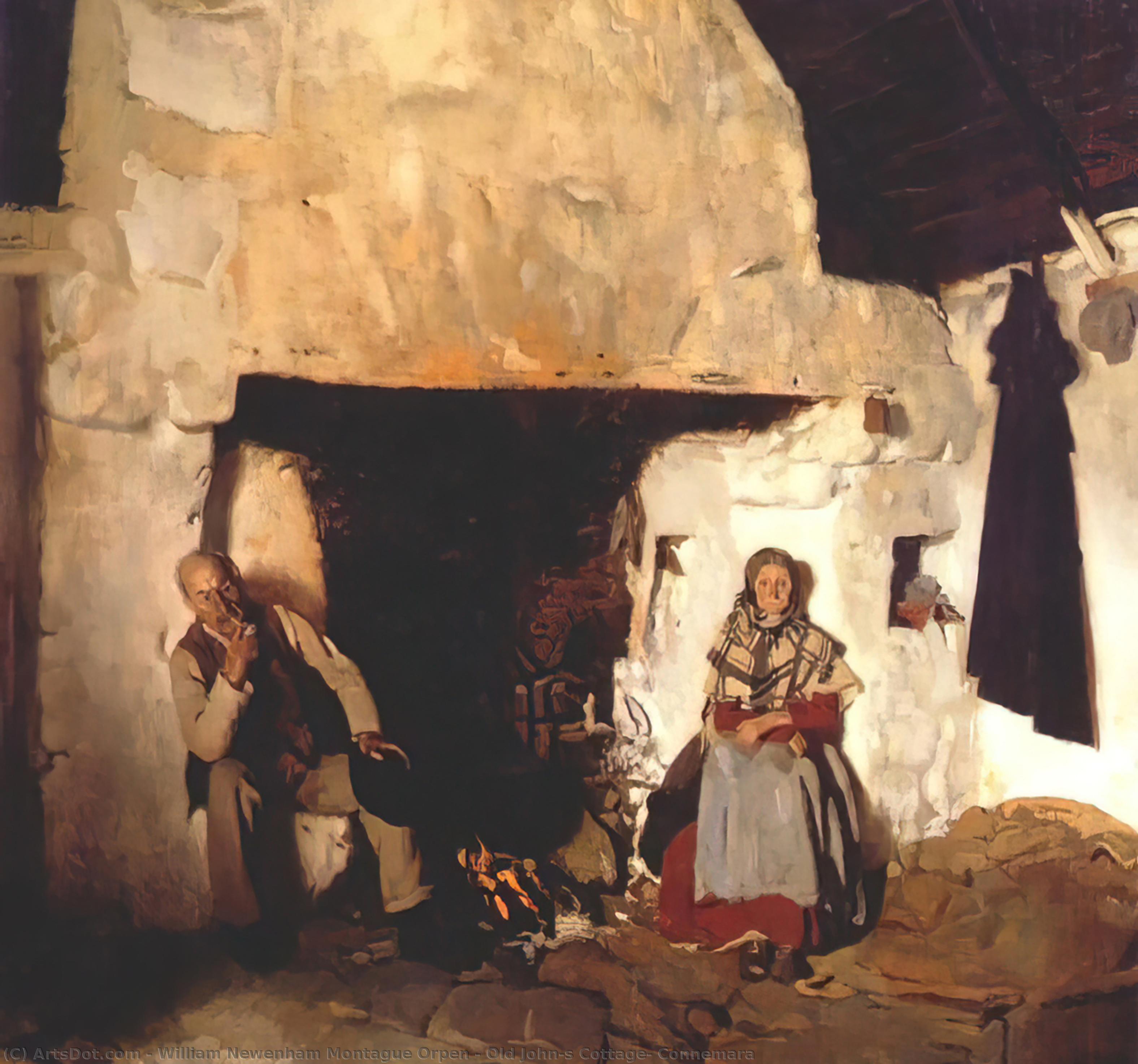 Wikioo.org - The Encyclopedia of Fine Arts - Painting, Artwork by William Newenham Montague Orpen - Old John's Cottage, Connemara