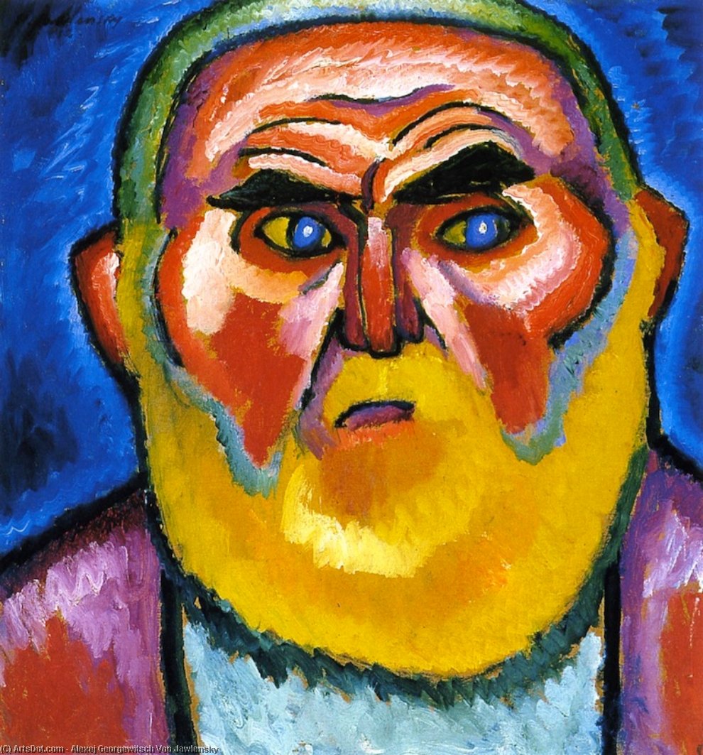 Wikioo.org – La Enciclopedia de las Bellas Artes - Pintura, Obras de arte de Alexej Georgewitsch Von Jawlensky - el viejo hombre también  conocido  como  amarillas  Barba