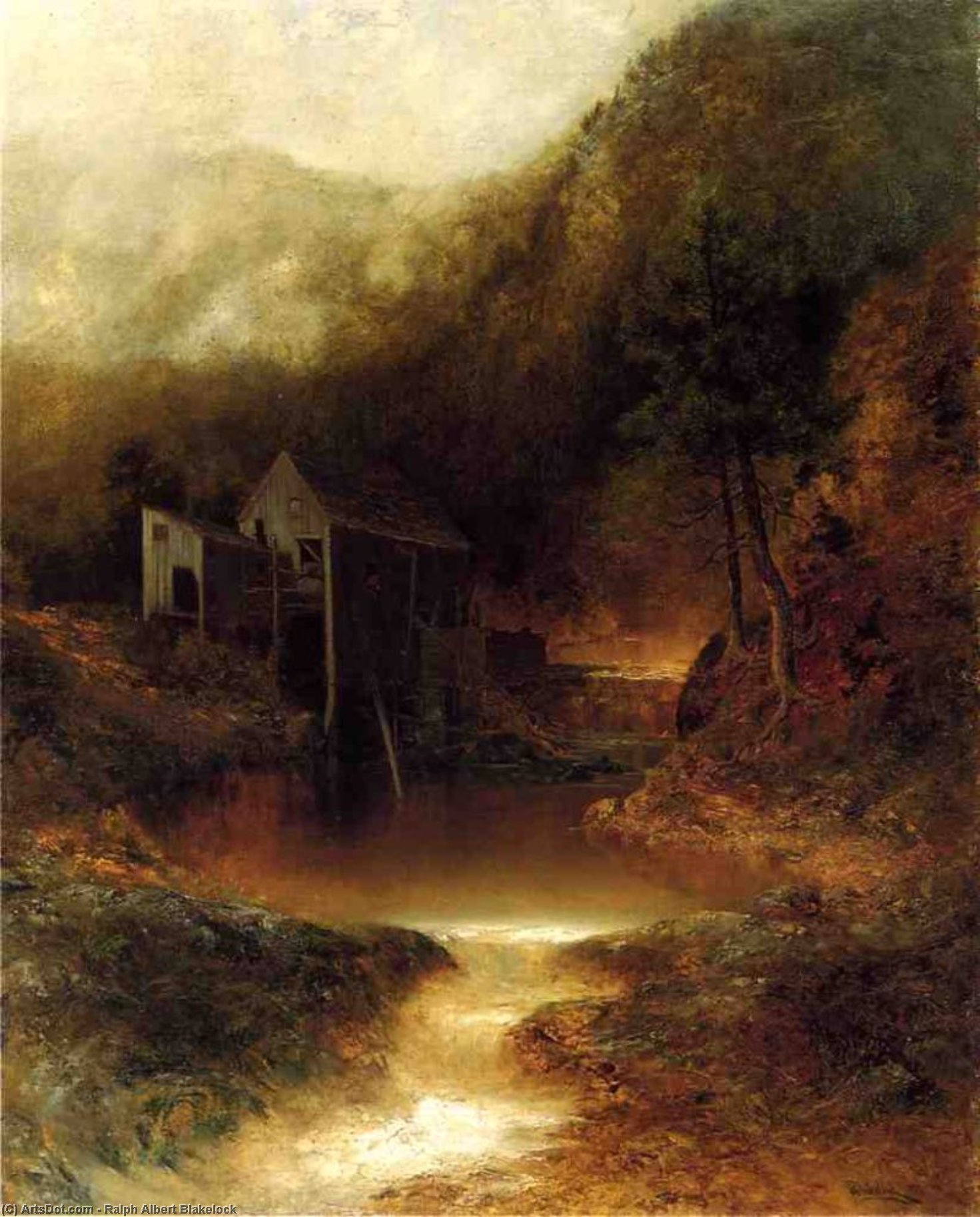 Wikioo.org - The Encyclopedia of Fine Arts - Painting, Artwork by Ralph Albert Blakelock - The Old Mill