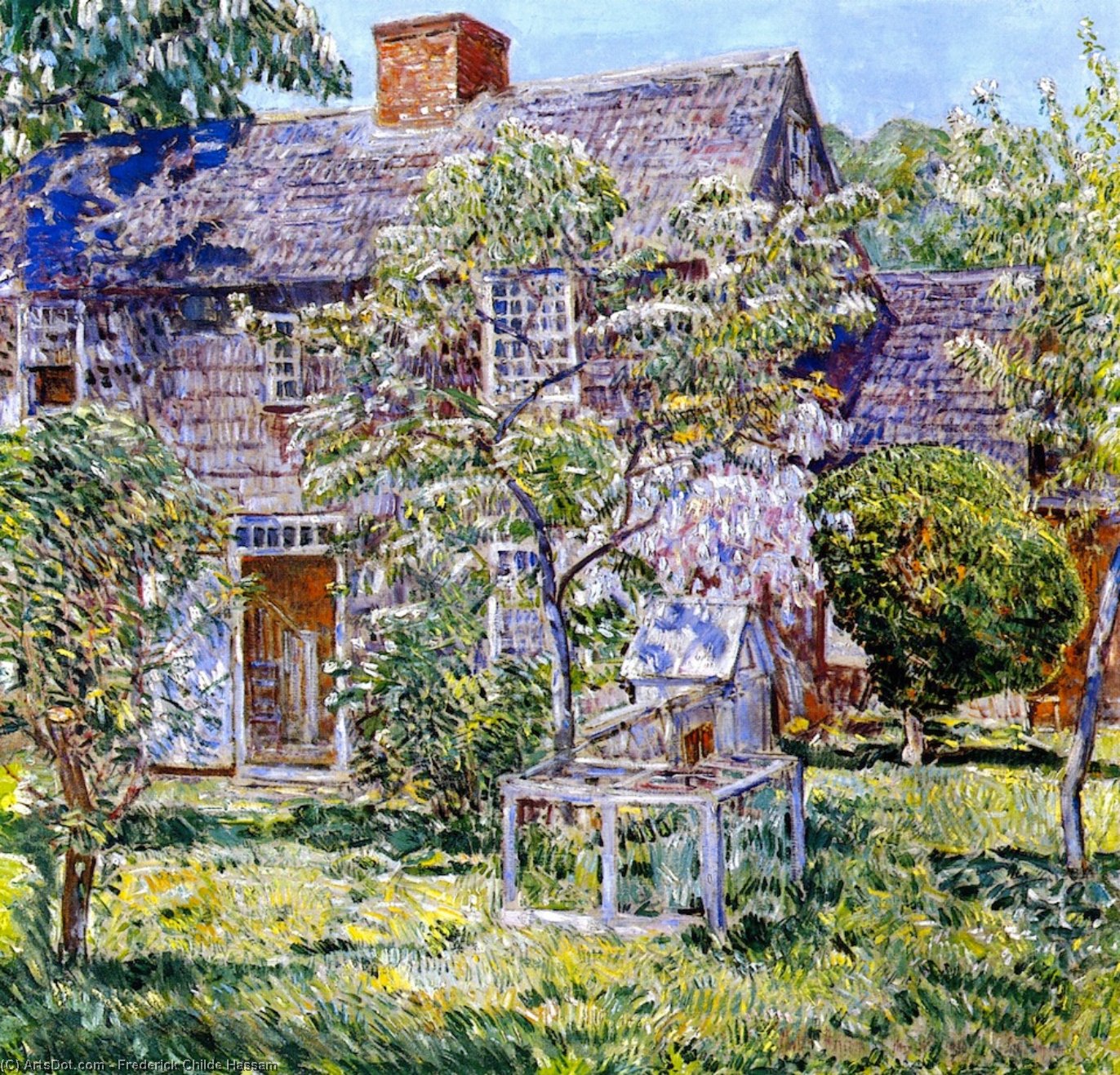 Wikioo.org - The Encyclopedia of Fine Arts - Painting, Artwork by Frederick Childe Hassam - Old Mulford House, East Hampton