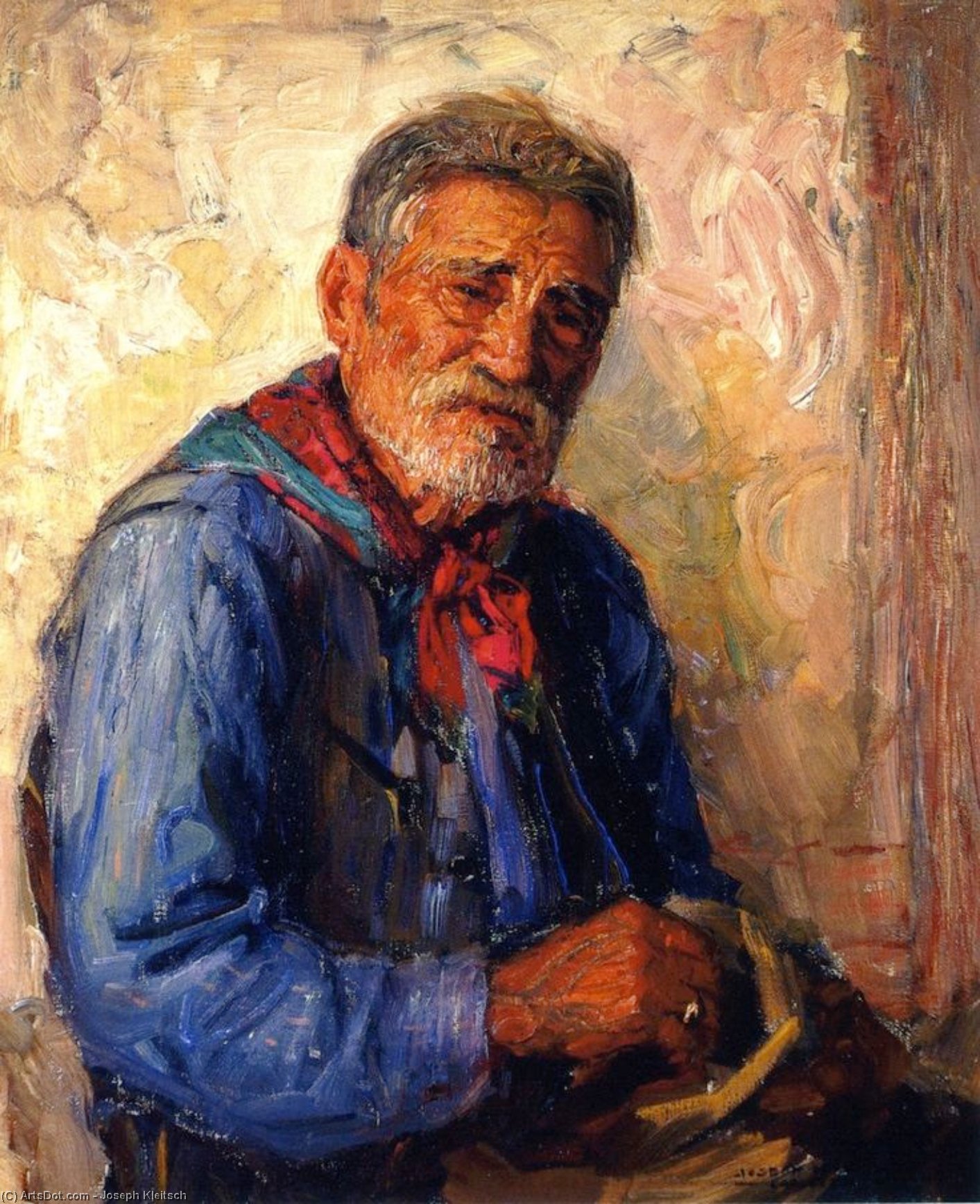 Wikioo.org - The Encyclopedia of Fine Arts - Painting, Artwork by Joseph Kleitsch - Old Man Yorba (José Juan Olivares)