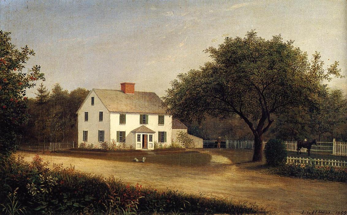 Wikioo.org - The Encyclopedia of Fine Arts - Painting, Artwork by Fitz Hugh Lane - Old Stevens Homestead, Castine