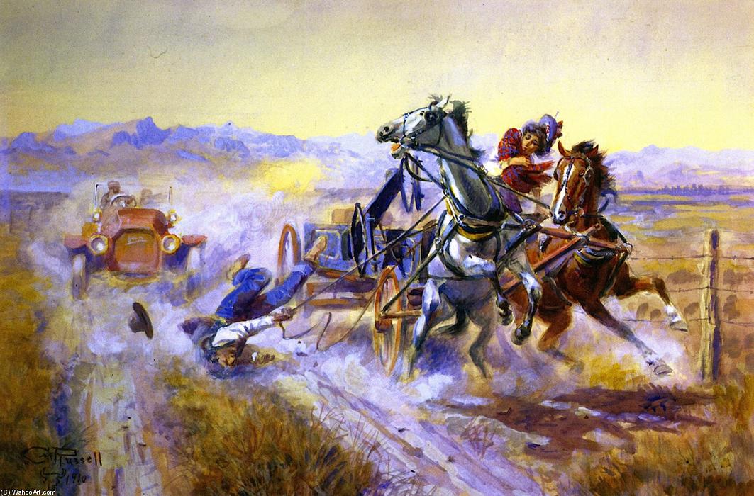 Wikioo.org - The Encyclopedia of Fine Arts - Painting, Artwork by Charles Marion Russell - An Old Story