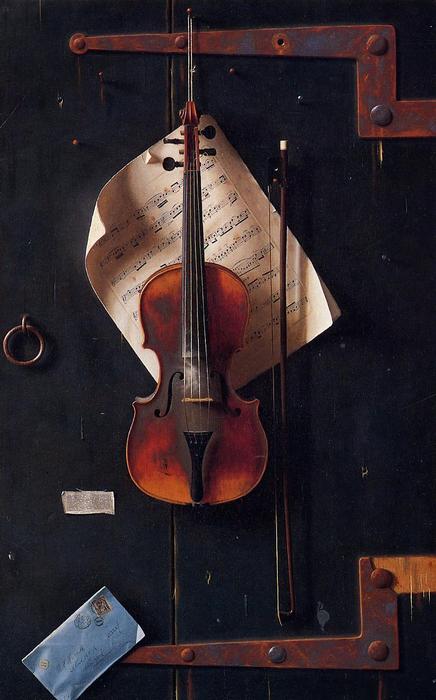 Wikioo.org – La Enciclopedia de las Bellas Artes - Pintura, Obras de arte de William Michael Harnett - ExtremoOriente derribos violín