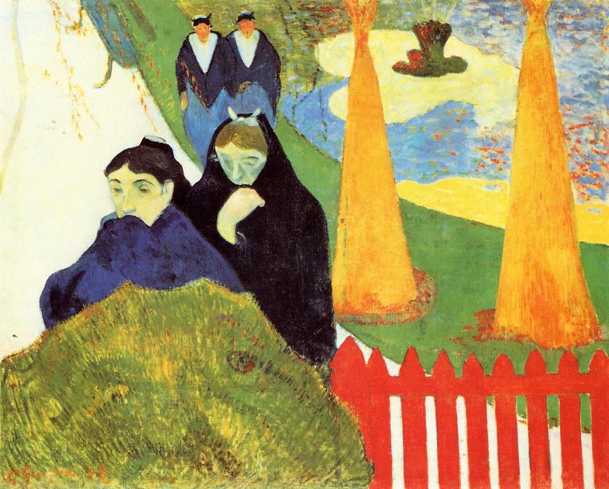 Wikoo.org - موسوعة الفنون الجميلة - اللوحة، العمل الفني Paul Gauguin - Old Women at Arles (also known as Women from Arles in the Public Gardens, The Mistral)